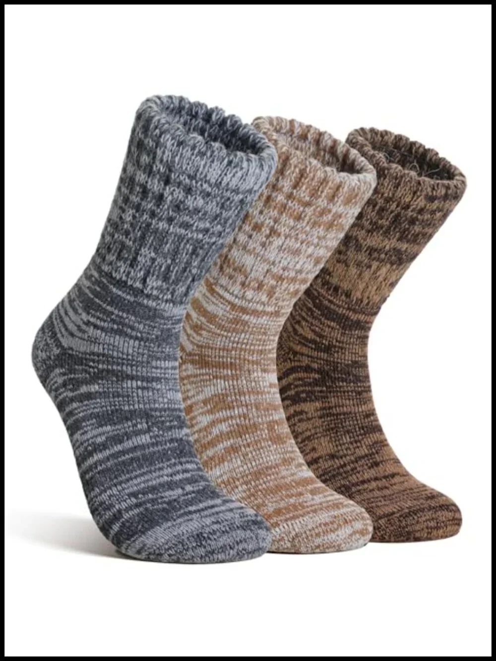 Merino Wool Thermal Hiking Socks 3 Pairs Winter Thick Warm Women Men
